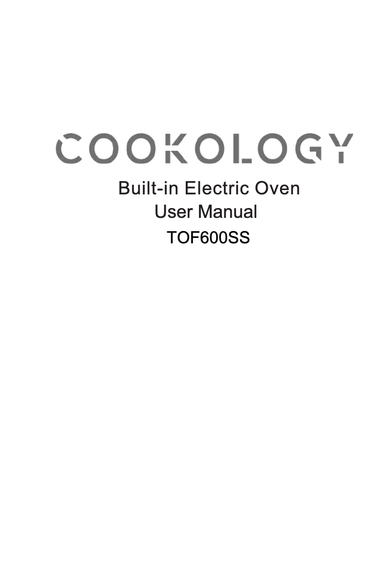Page 1 de la notice Manuel utilisateur Cookology TOF600SS