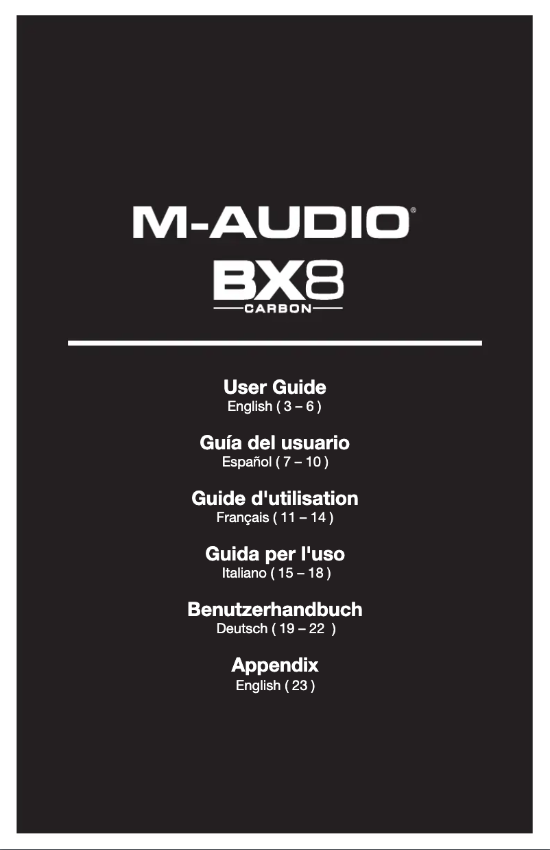 Page n°1 - Manuel utilisateur M-Audio BX8 Carbon