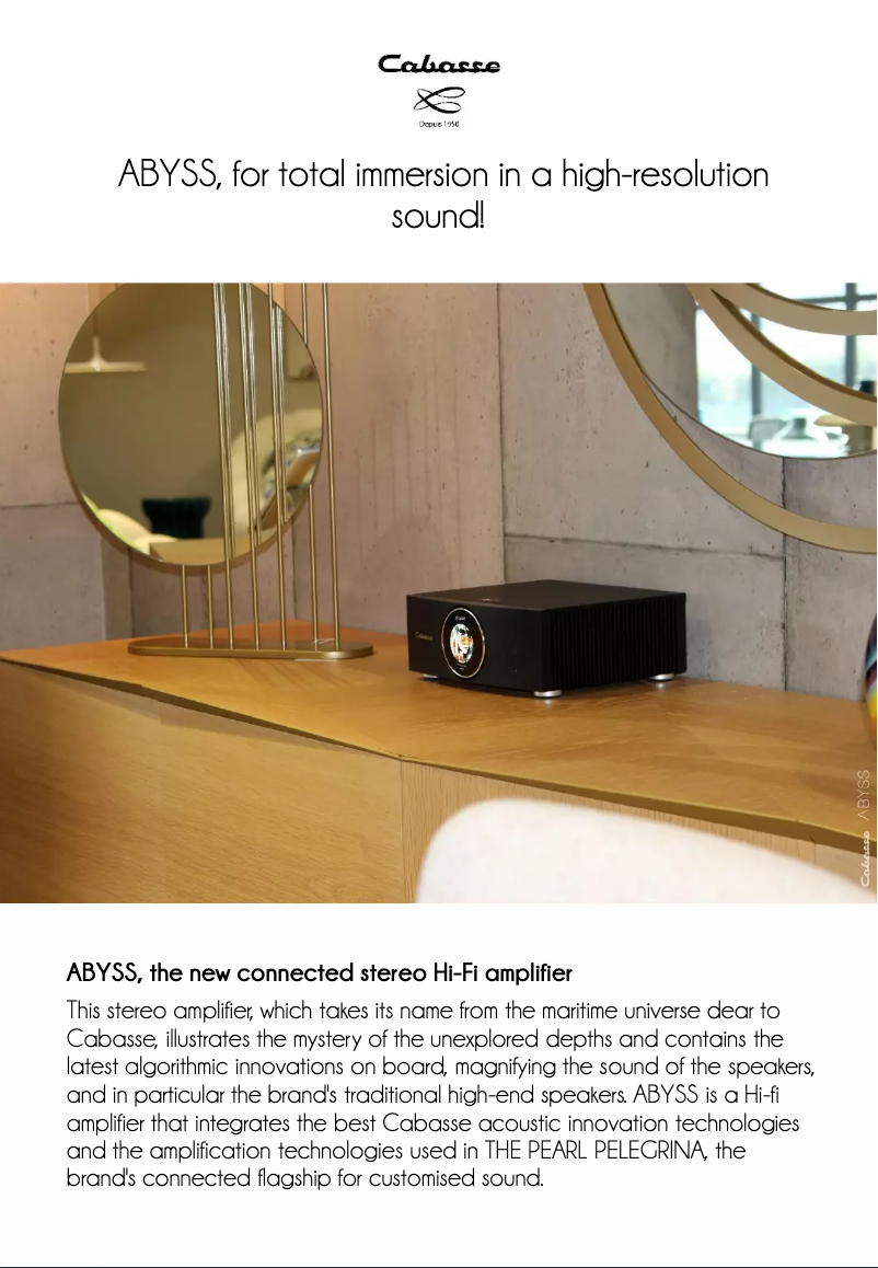Page n°1 - Fiche technique Cabasse ABYSSABYSS