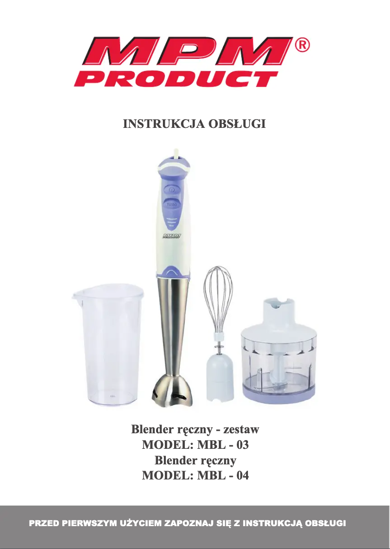 Page 1 de la notice Mode d'emploi MPM MBL-04