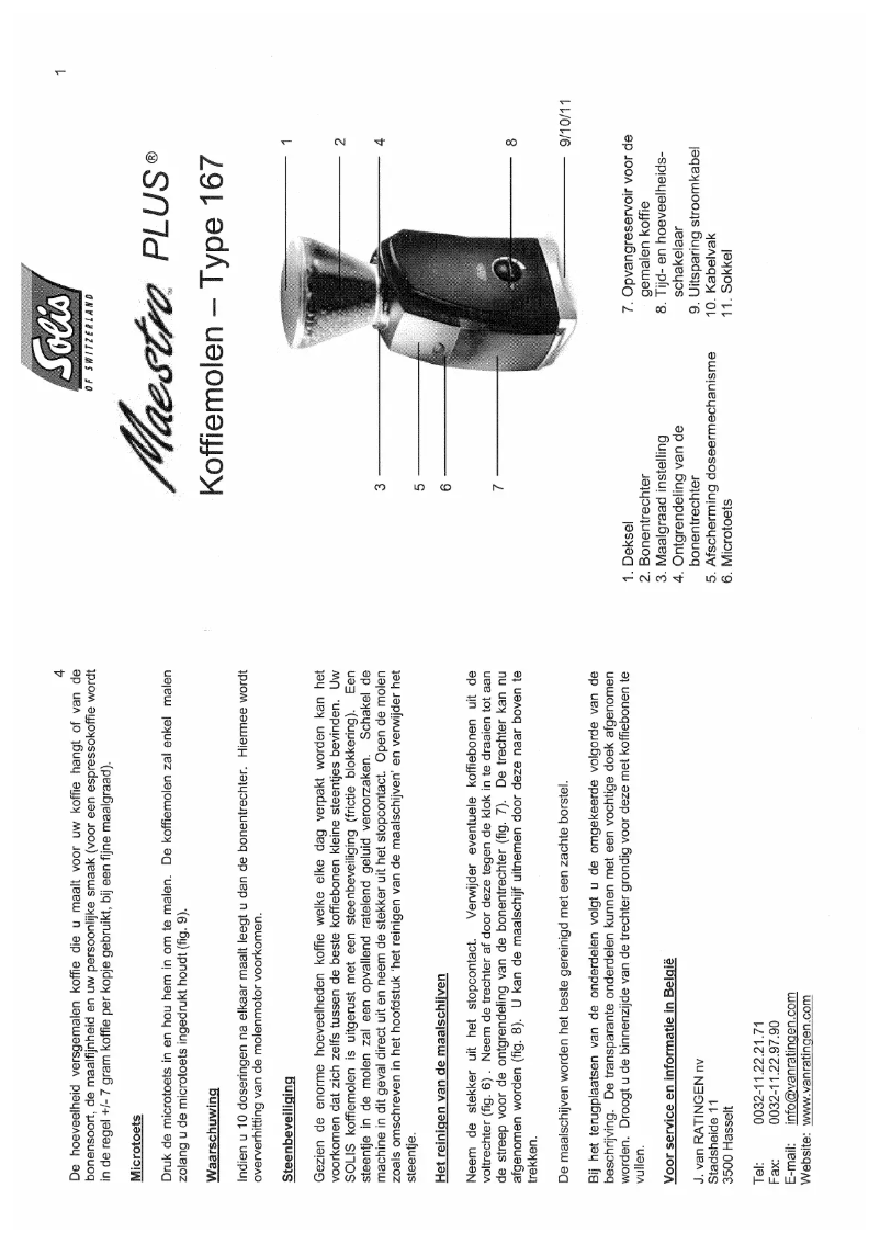 Page n°1 - Manuel utilisateur Graef Type 167