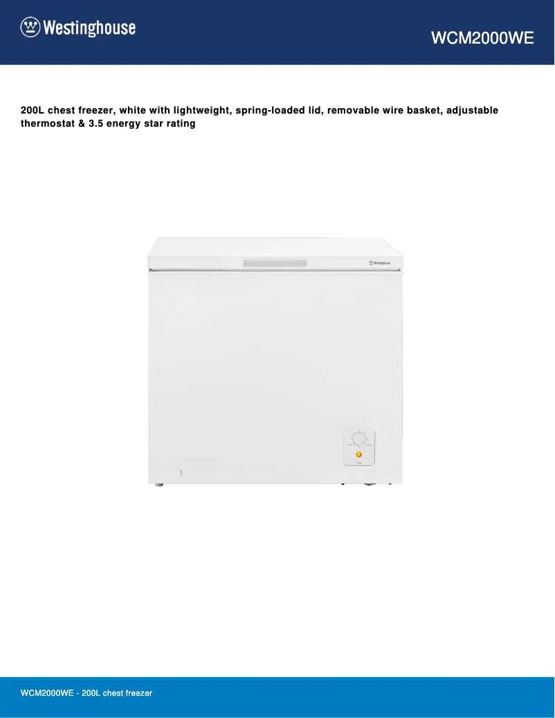 Image de la première page du manuel de l'appareil WCM2000WE