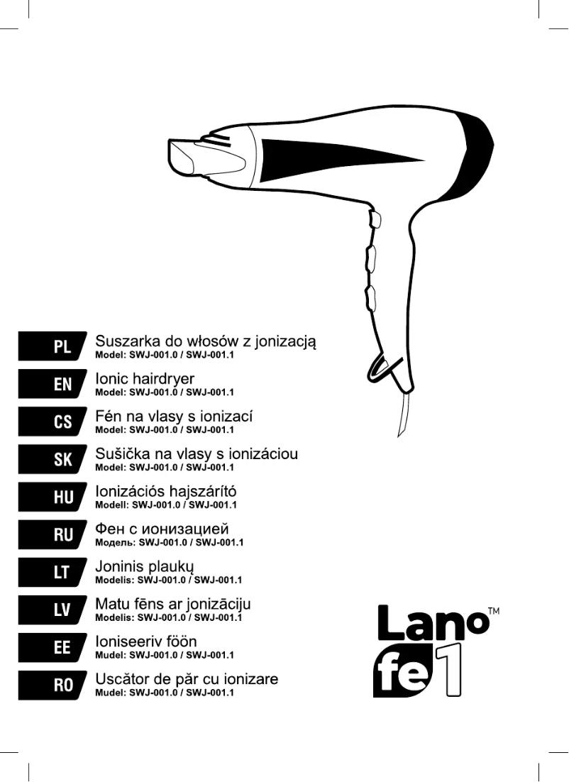 Page 1 de la notice Manuel utilisateur Lafe SWJ-001.1