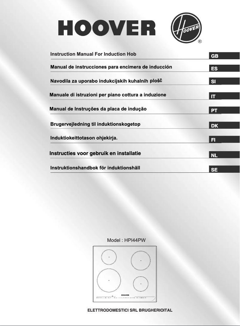 Page 1 de la notice Manuel utilisateur Hoover HPI44PW