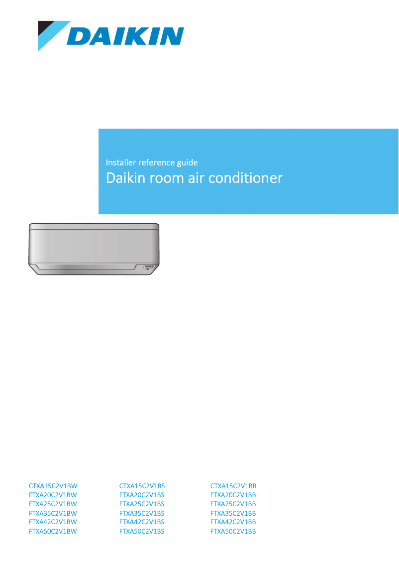 Página 1 del manual Guía de instalación Daikin FTXA35C2V1BS