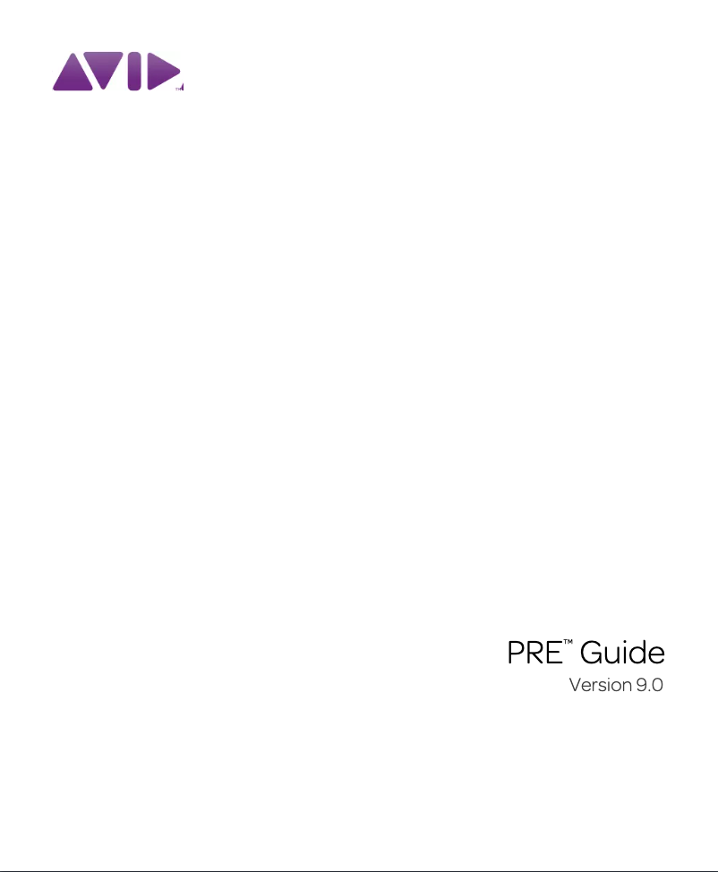 Page 1 de la notice Manuel utilisateur Avid PRE