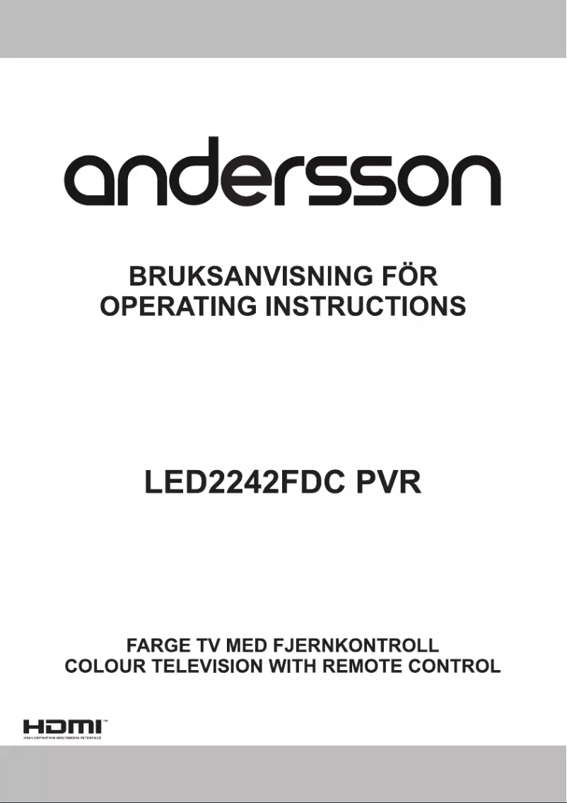 Page 1 de la notice Manuel utilisateur Andersson LED2242FDC PVR