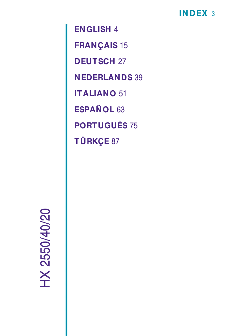 Page 1 de la notice Manuel utilisateur Philips Sonicare SensiFlex HX2520