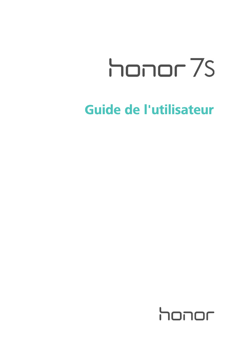 Page 1 de la notice Manuel utilisateur Honor 7S