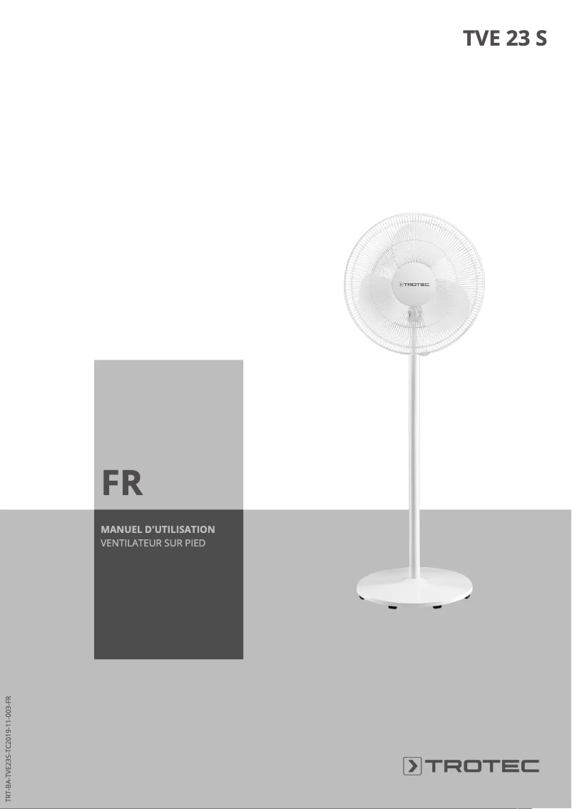 Page 1 de la notice Manuel utilisateur Trotec TVE 23 S