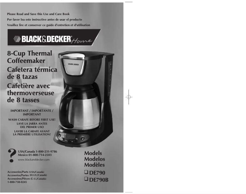 Page 1 de la notice Manuel utilisateur Black & Decker DE790