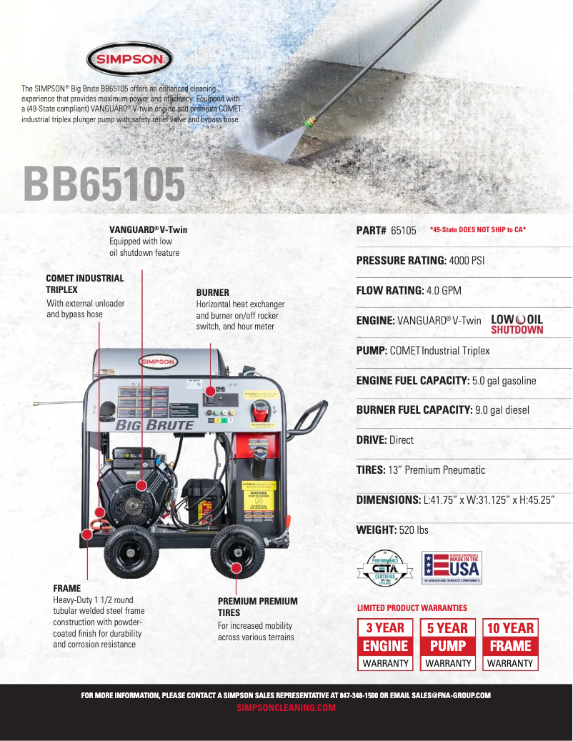 Image de la première page du manuel de l'appareil Big Brute BB65105-S