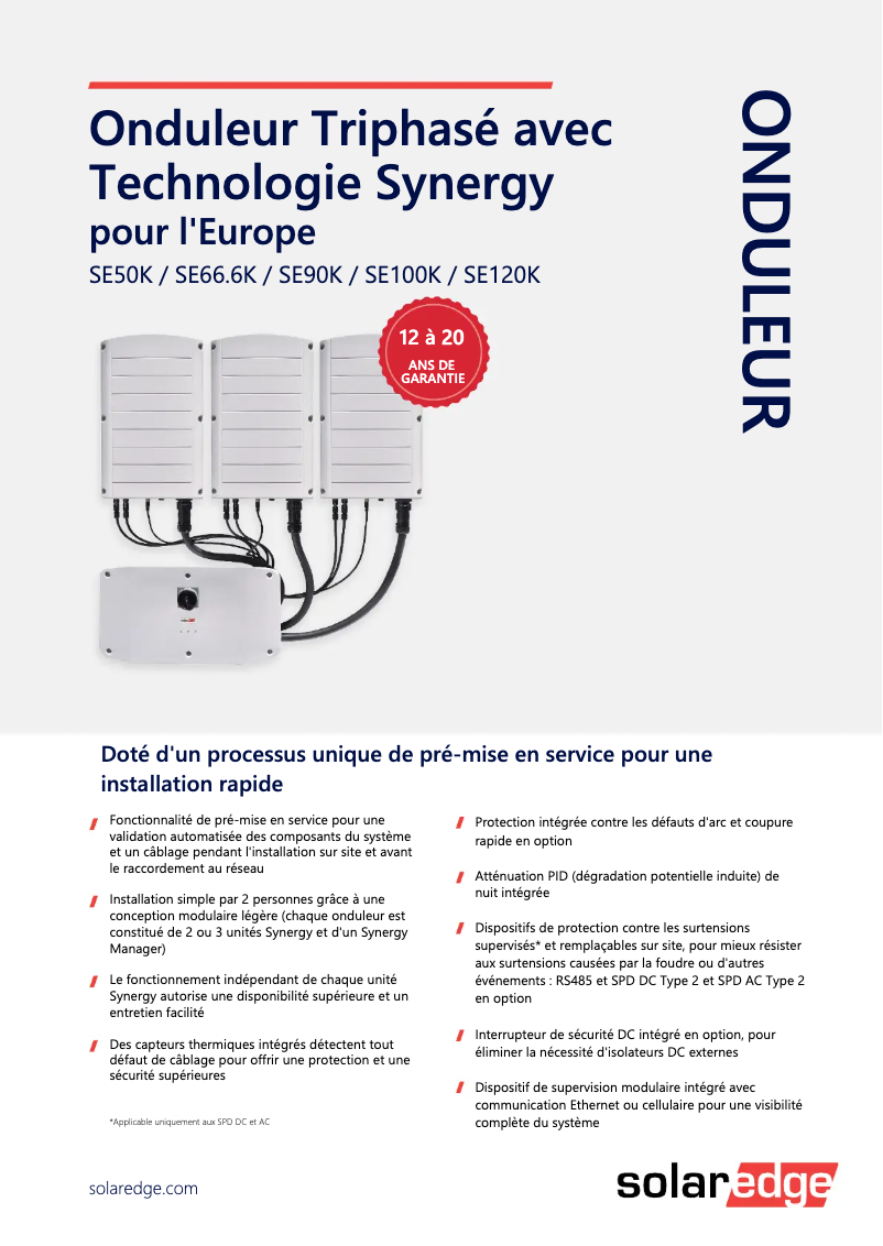 Imagen de la primera página del manual del dispositivo SE100K-BE00IBNC4