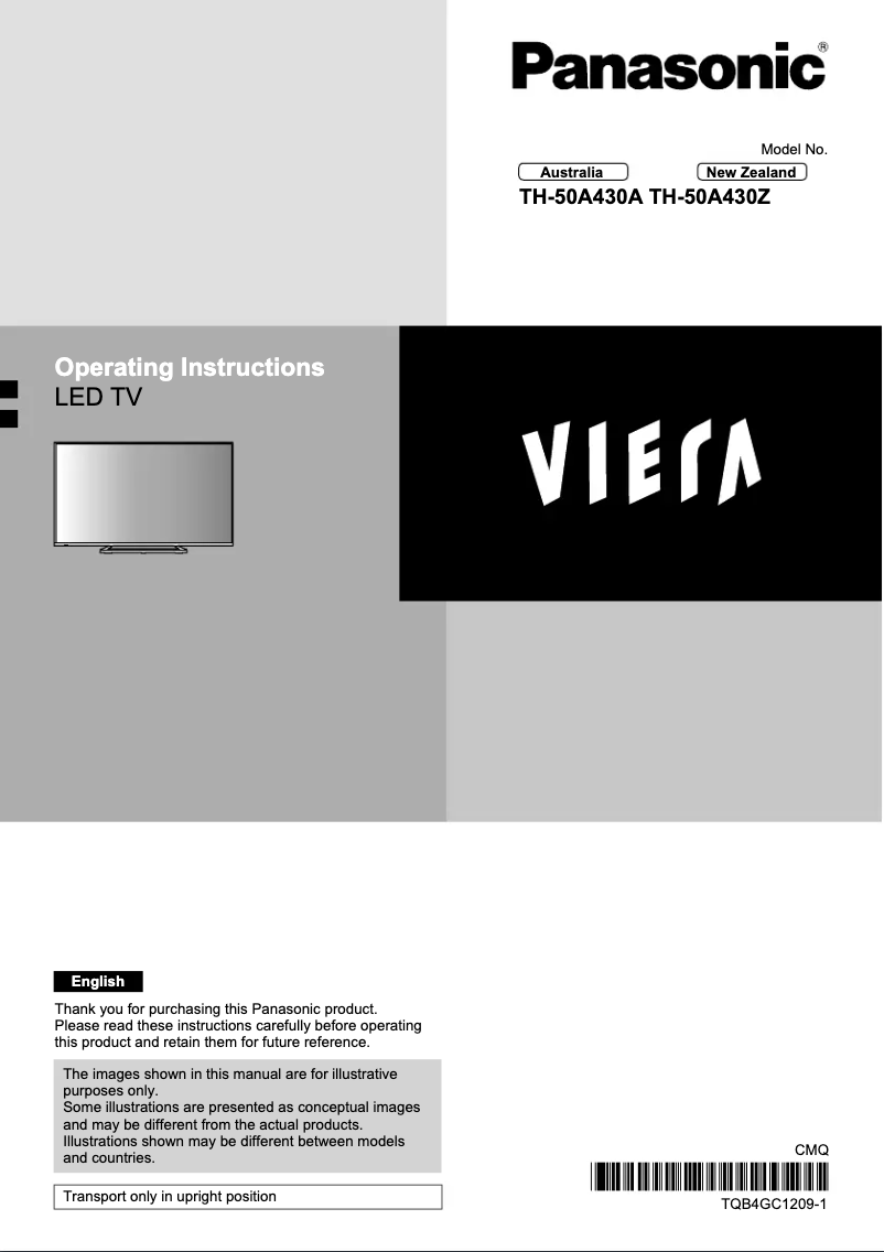 Page 1 de la notice Manuel utilisateur Panasonic TH-50A430Z