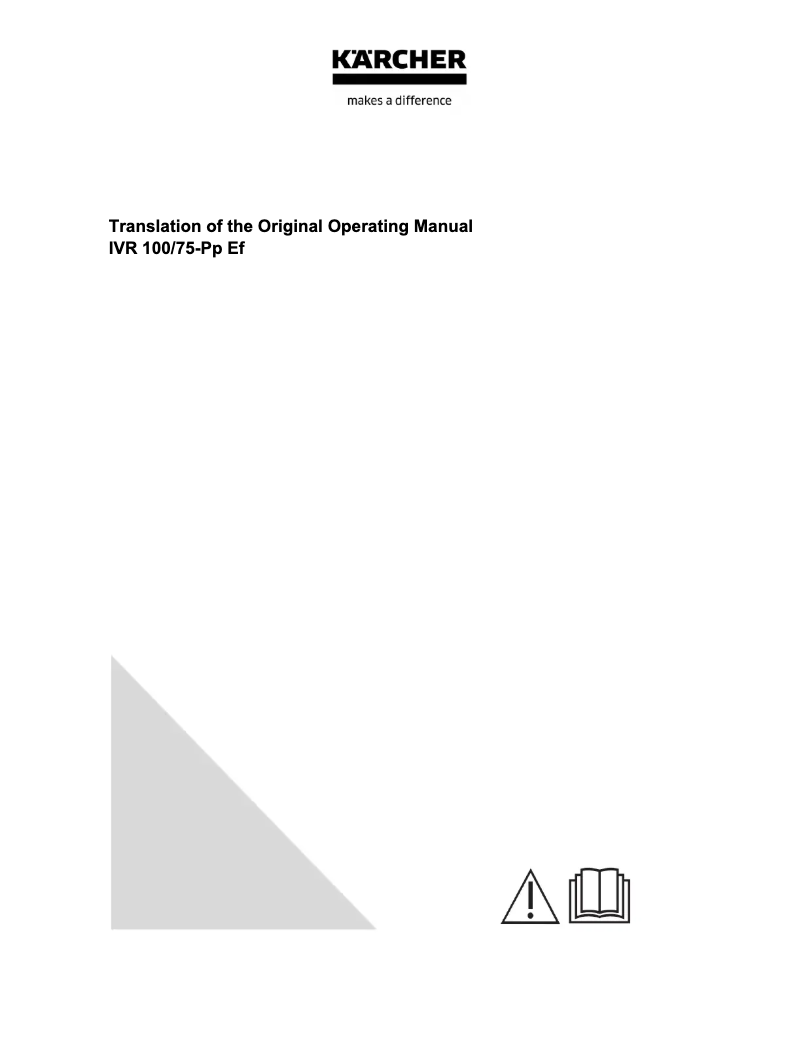 Page n°1 - Manuel utilisateur Kärcher IVR 100/75-Pp Ef