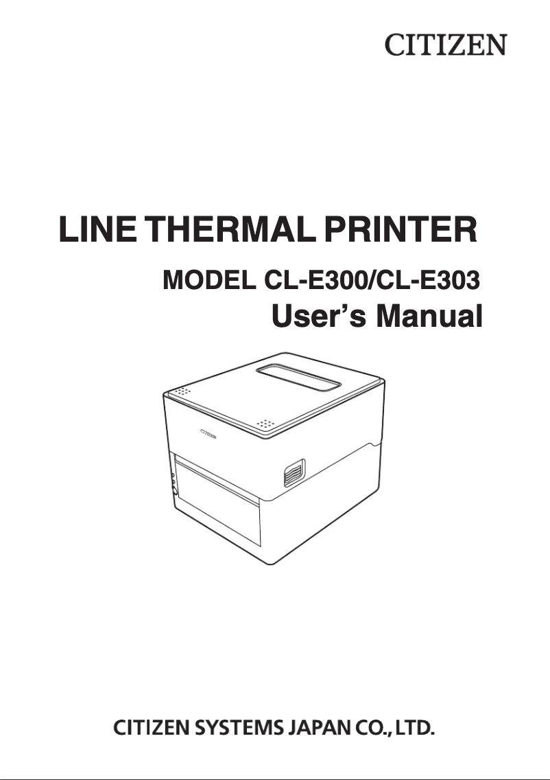 Page n°1 - Manuel utilisateur Citizen CL-E303