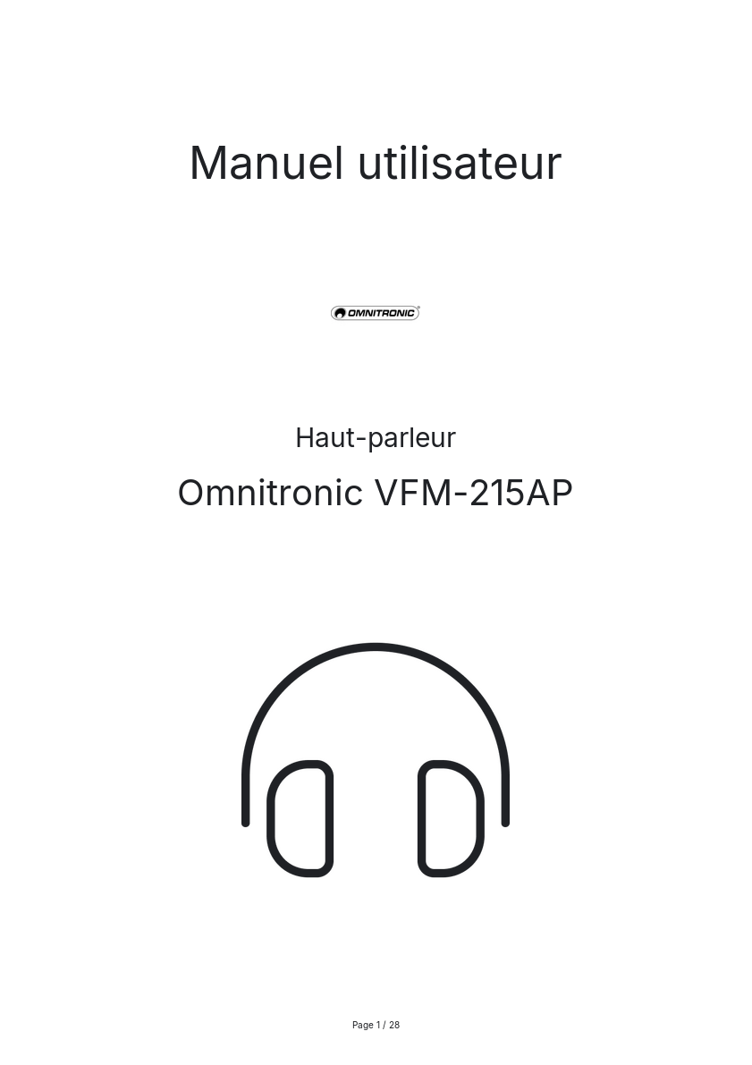Image de la première page du manuel de l'appareil VFM-215AP