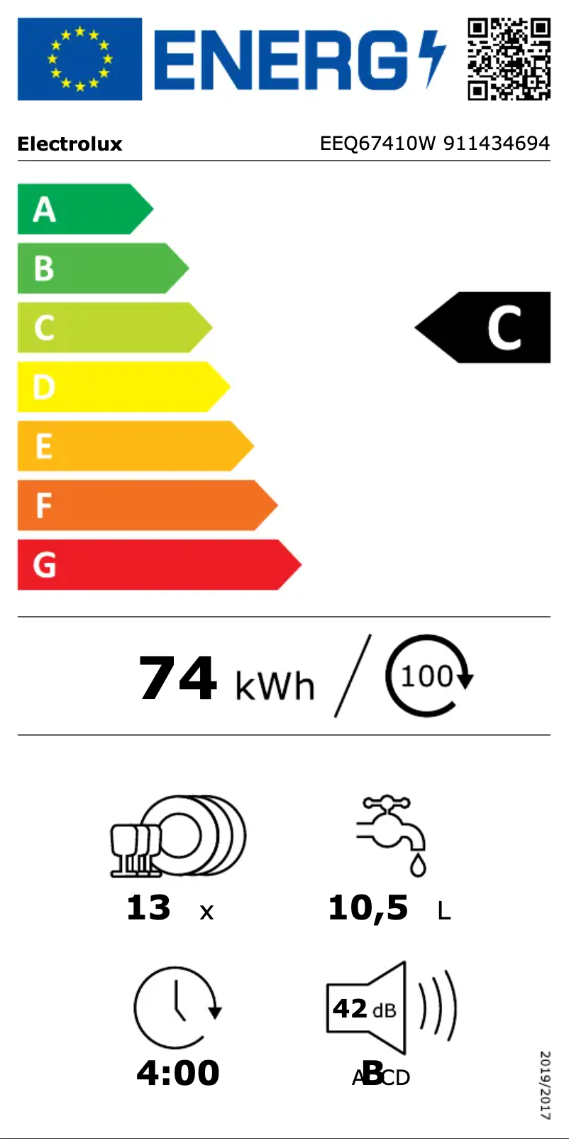 Image de la première page du manuel de l'appareil EEQ67410W