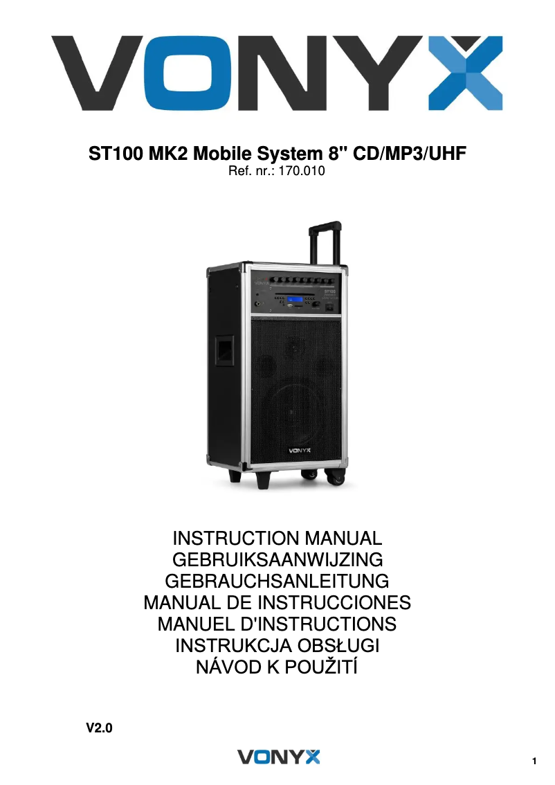 Página 1 del manual Manual de usuario Vonyx ST-100 MK2