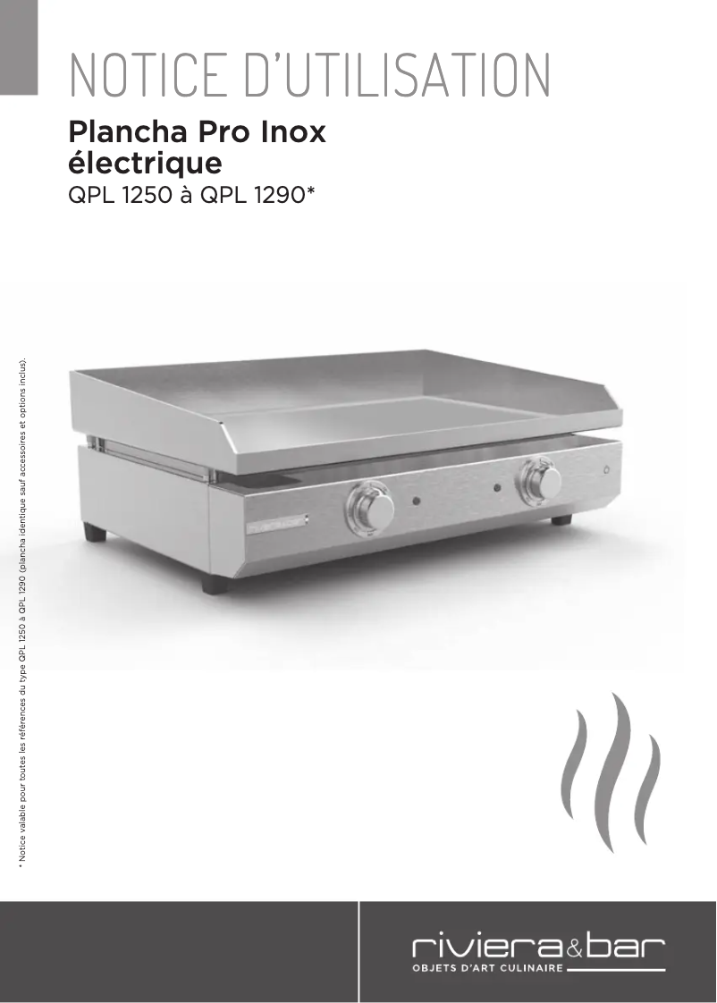 Page n°1 - Manuel utilisateur Riviera & Bar QPL1250