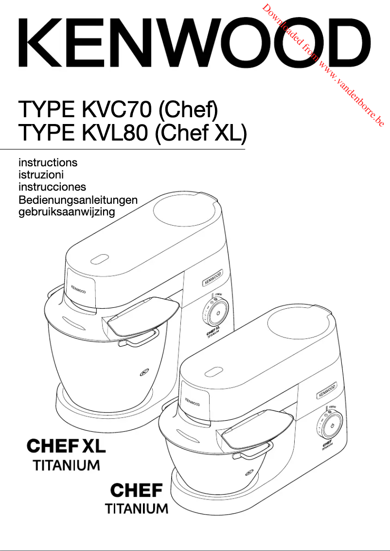 Page 1 de la notice Manuel utilisateur Kenwood Chef Titanium XL KVL80