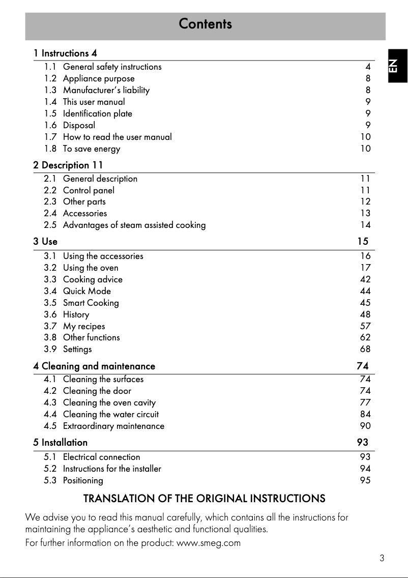 Page n°1 - Manuel utilisateur Smeg SFPA9305SPX