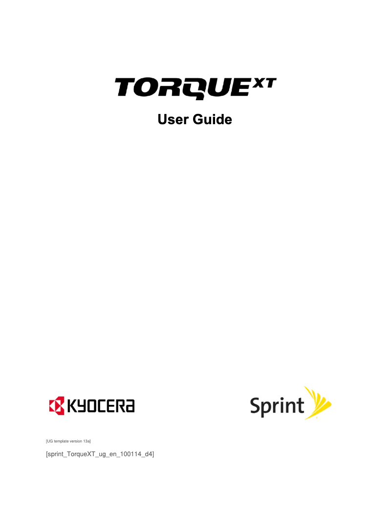 Página 1 del manual Manual de usuario Kyocera Torque XT E6715