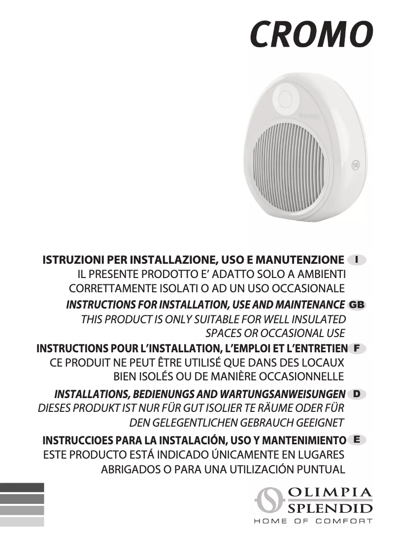 Image de la première page du manuel de l'appareil Cromo colors