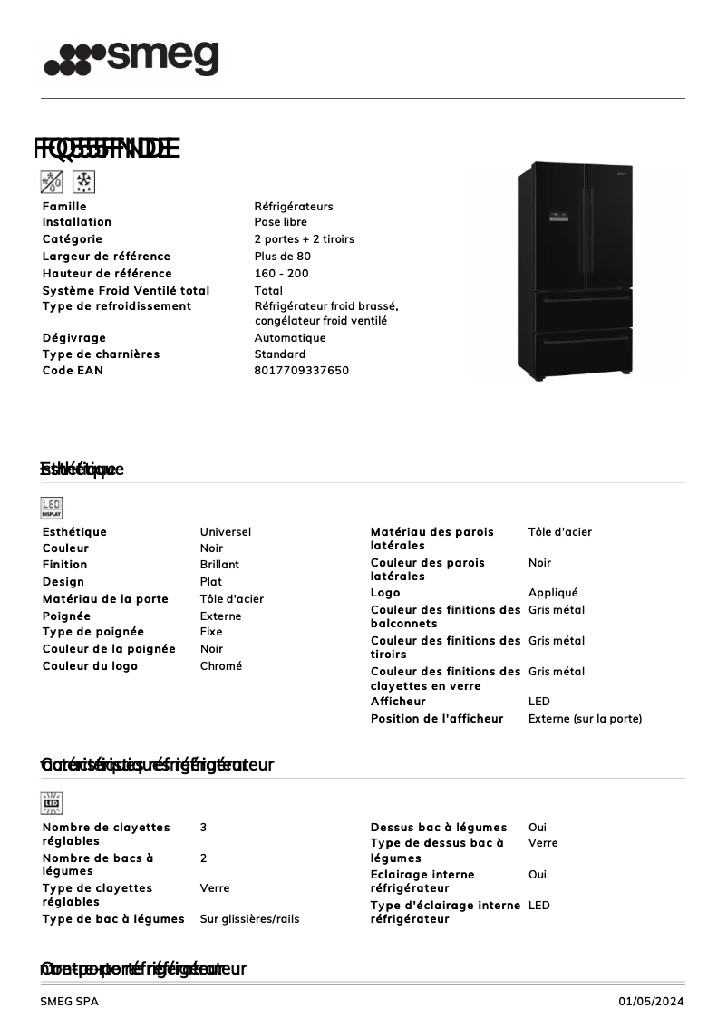 Image de la première page du manuel de l'appareil FQ55FNDE