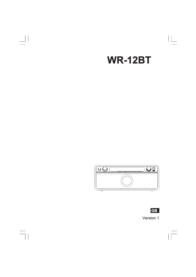 Image de la première page du manuel de l'appareil WR-12 BT
