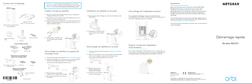 Page 1 de la notice Guide d'installation Netgear Orbi RBS50Y