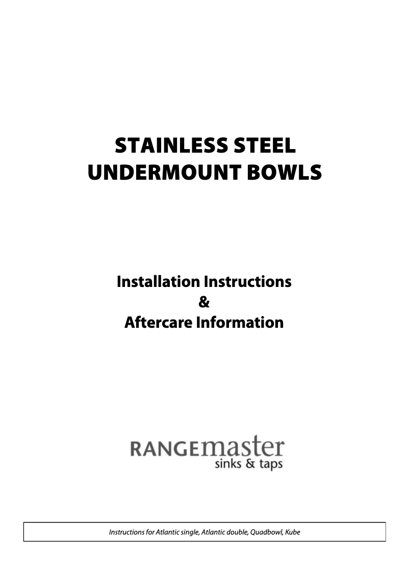 Page n°1 - Manuel utilisateur Rangemaster UB3515R