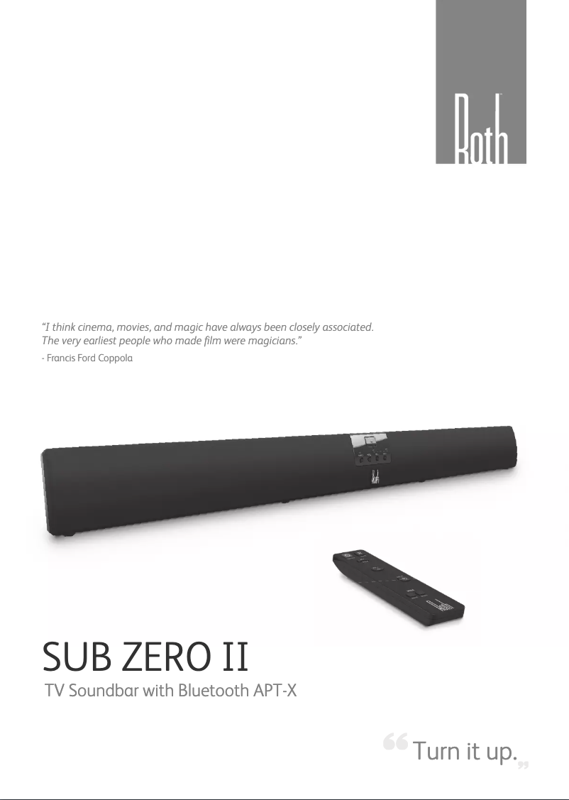 Page n°1 - Manuel utilisateur Roth Sub Zero II