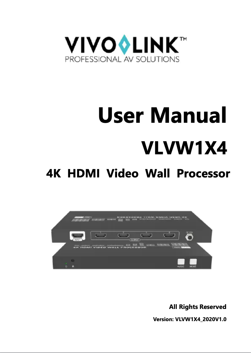 Image de la première page du manuel de l'appareil VLVW1X4