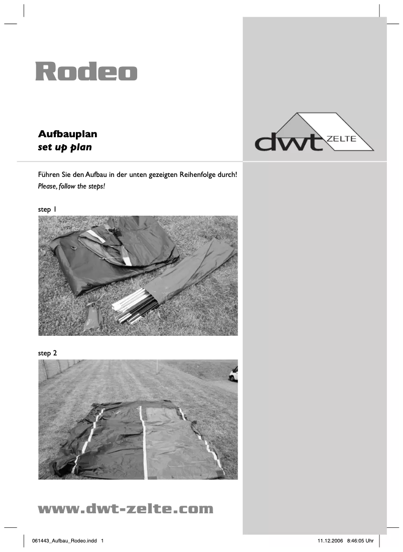 Image de la première page du manuel de l'appareil Rodeo