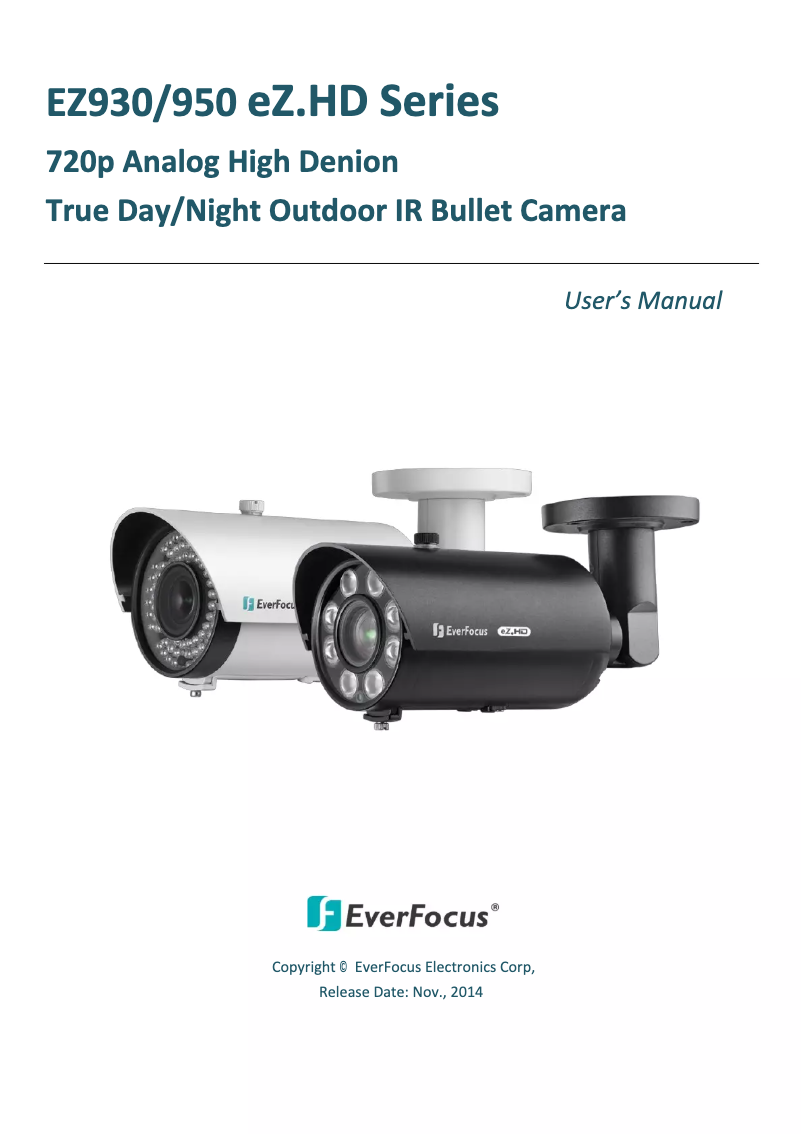 Page n°1 - Manuel utilisateur EverFocus EZ950
