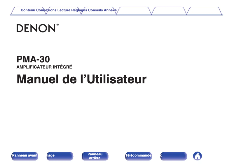 Page n°1 - Manuel utilisateur Denon PMA-30