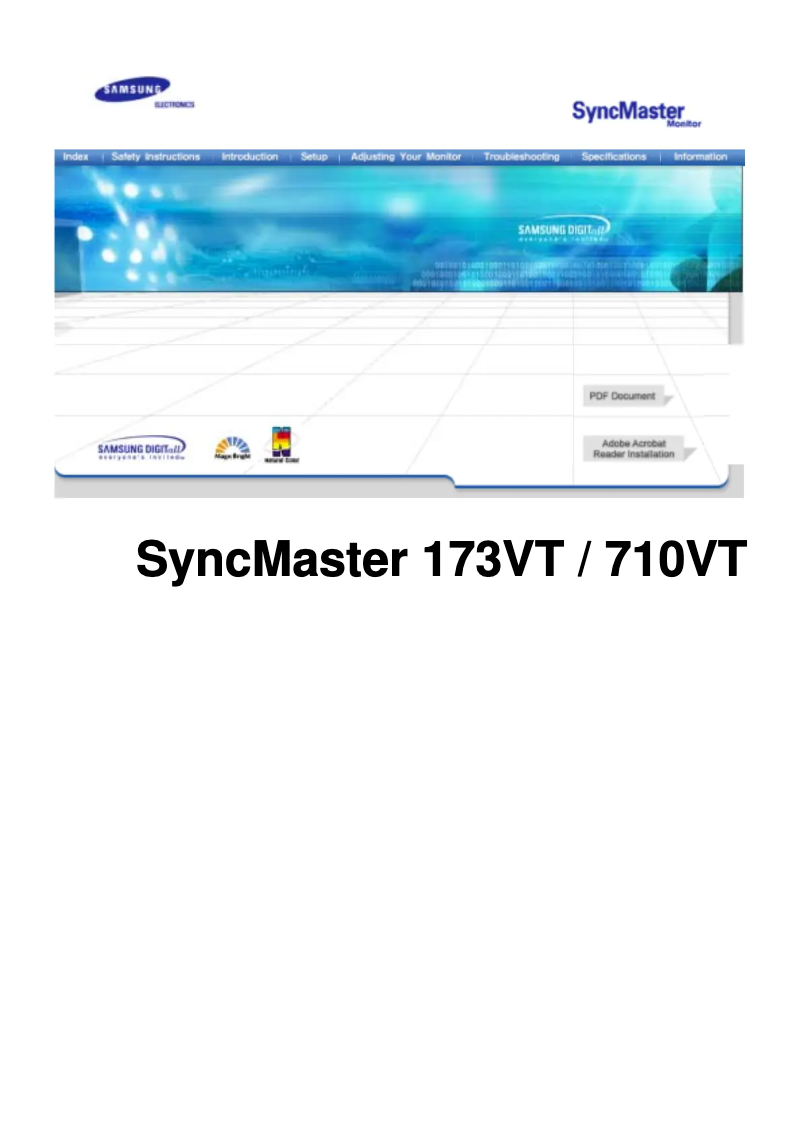 Page n°1 - Manuel utilisateur Samsung SyncMaster 710VT