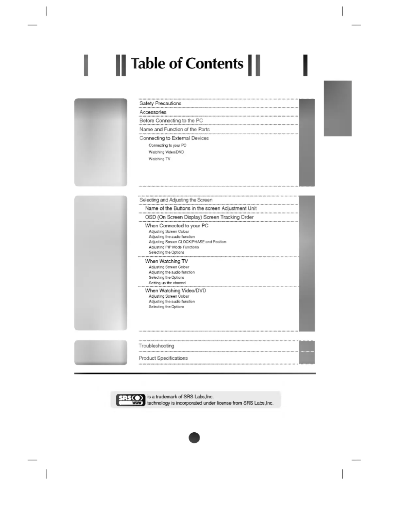 Image de la première page du manuel de l'appareil L193SA