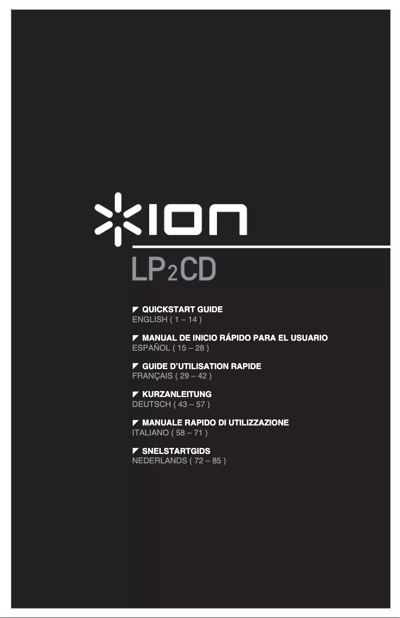 Página 1 del manual Manual de usuario ION LP 2 CD