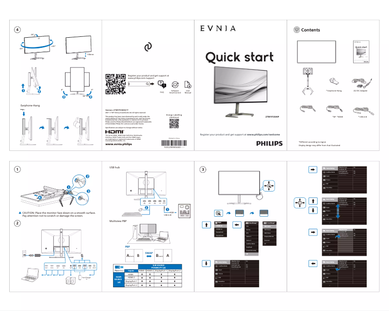 Page 1 de la notice Guide de démarrage rapide Philips 27M1F5500P