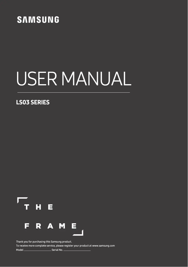 Image de la première page du manuel de l'appareil The Frame UE65LS03NA