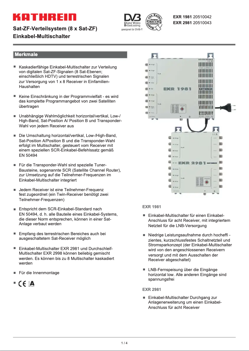 Image de la première page du manuel de l'appareil EXR 1981