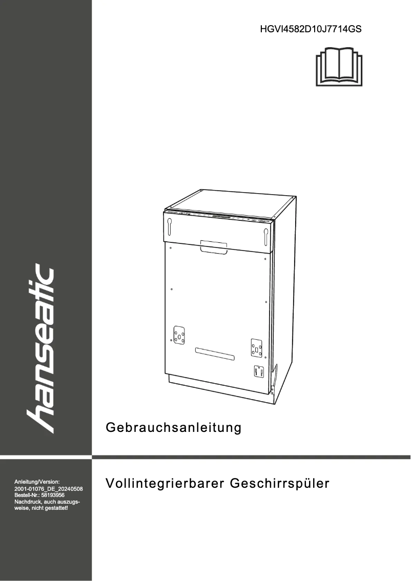 Page 1 de la notice Manuel utilisateur Hanseatic HGVI4582D10J7714GS
