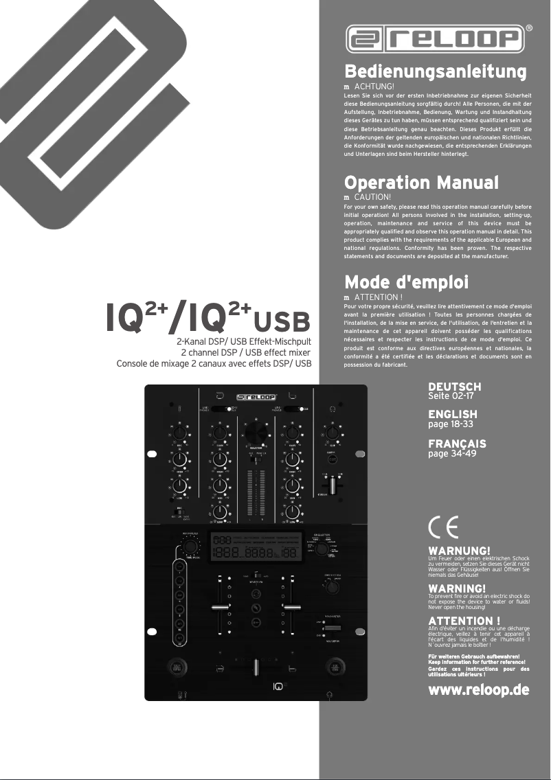 Page n°1 - Manuel utilisateur Reloop IQ2+USB