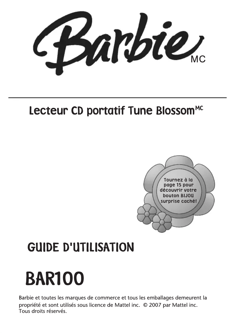 Page 1 de la notice Manuel utilisateur Emerson BAR100