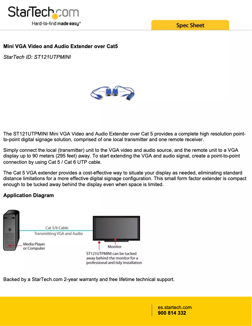 Page n°1 - Brochure StarTech.com ST121UTPMINI