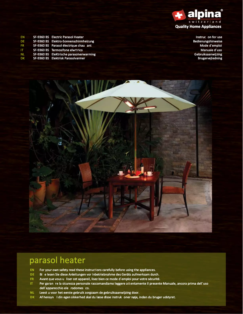 Página 1 del manual Manual de usuario Alpina SF-9360