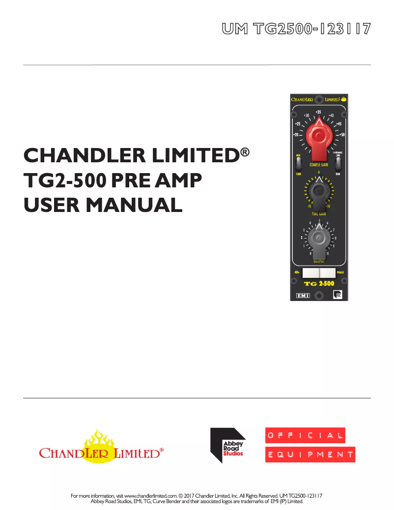Page n°1 - Manuel utilisateur Chandler TG2-500