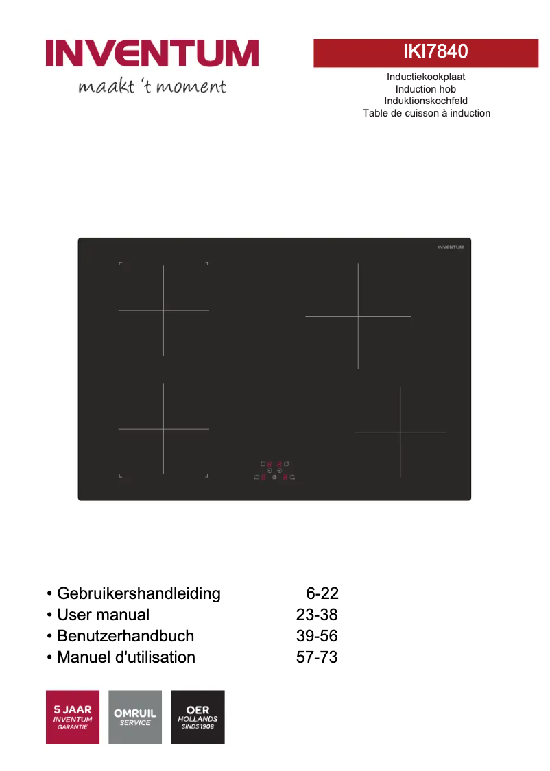 Page n°1 - Manuel utilisateur Inventum IKI7840